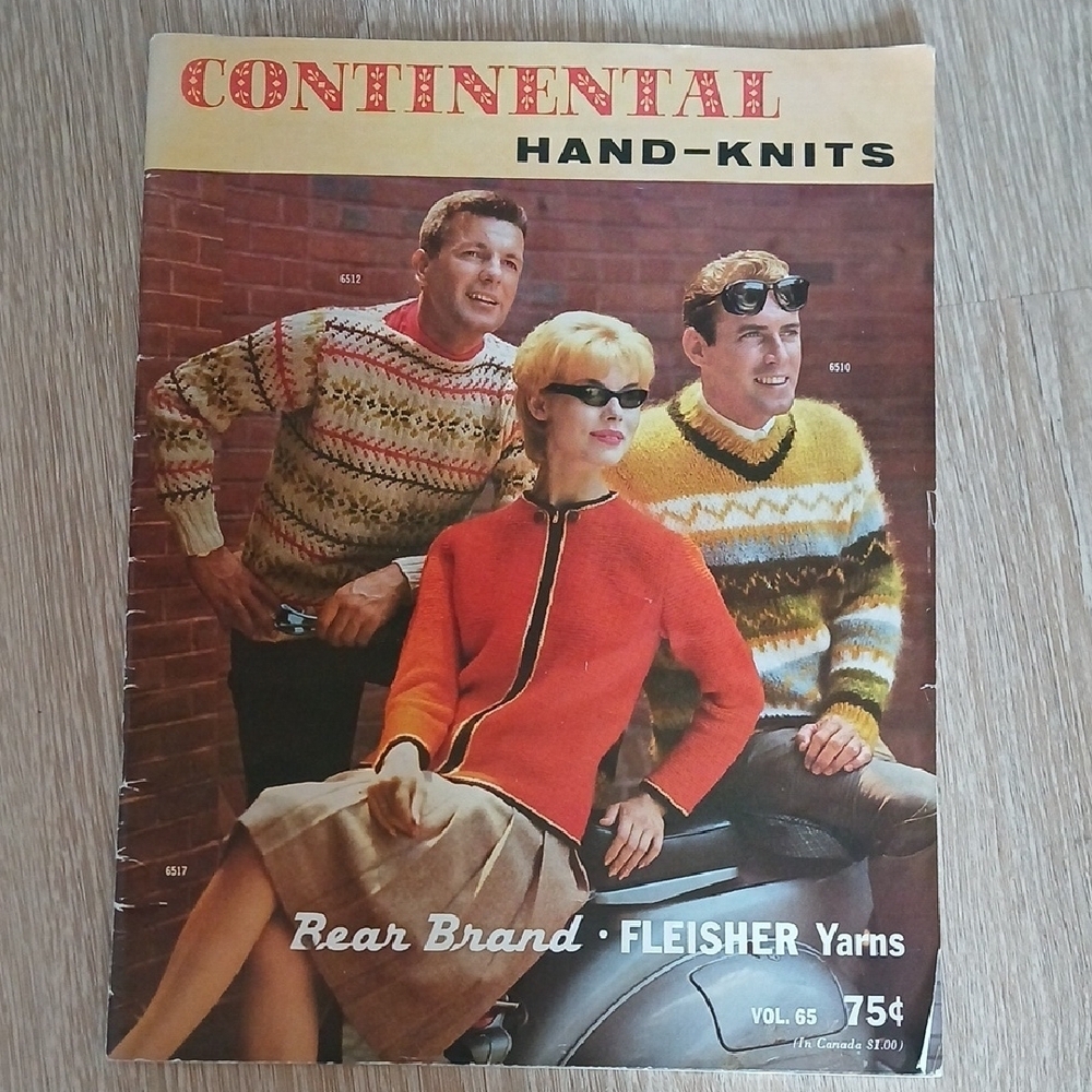 Vintage 60's Continental Hand-Knitting Fleisher Yarns Book No. 65